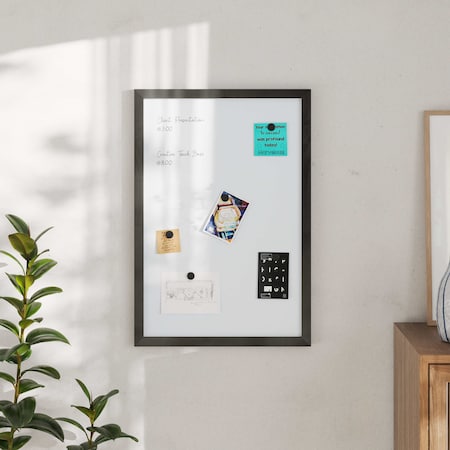 Flash Furniture Bristol 20x30 Wall Mount White Board w/Included Dry Erase Marker, 4 Magnets, and Eraser, Black HGWA-WHITE-20X30-BLK-GG